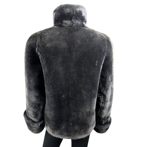Vintage Kerrybrooke 50s Coat Womens L Gray Fur Sears Roebuck Plush Winter Warm - Picture 4 of 15